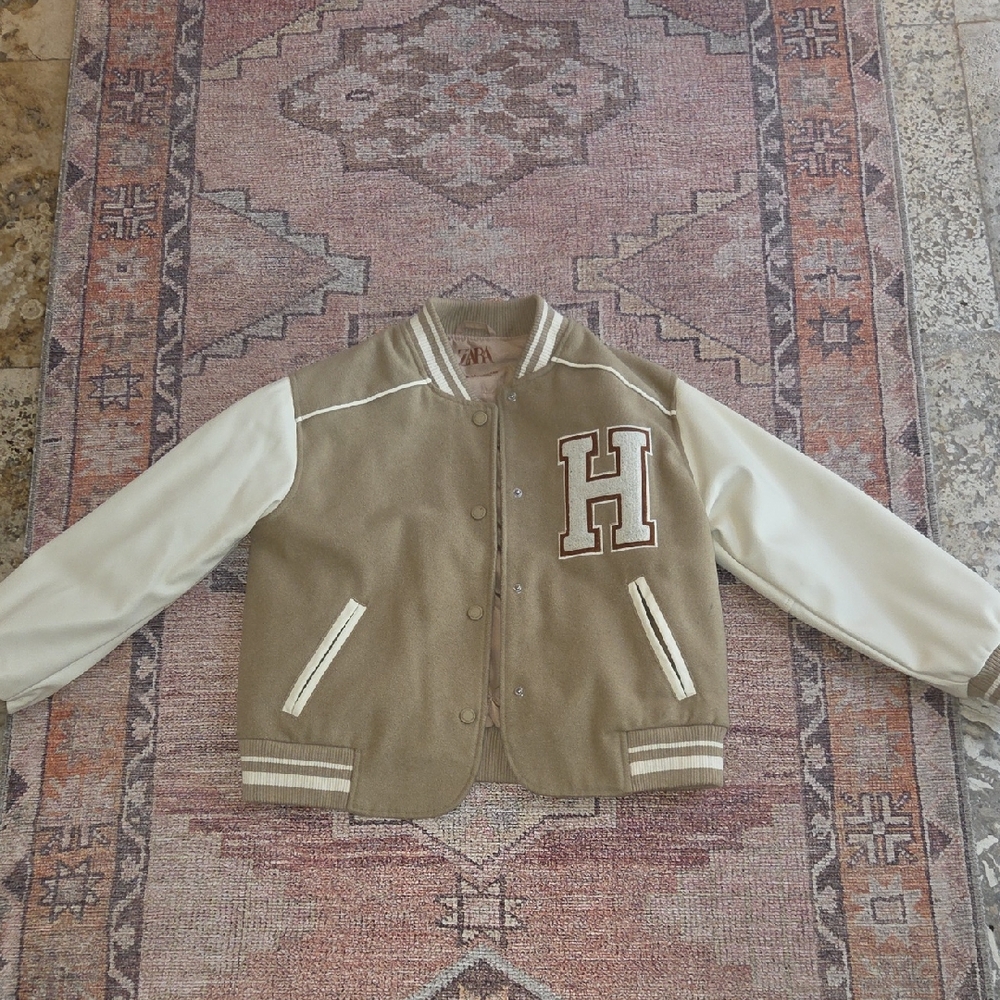 Zara Girl's Tan and Cream Jacket